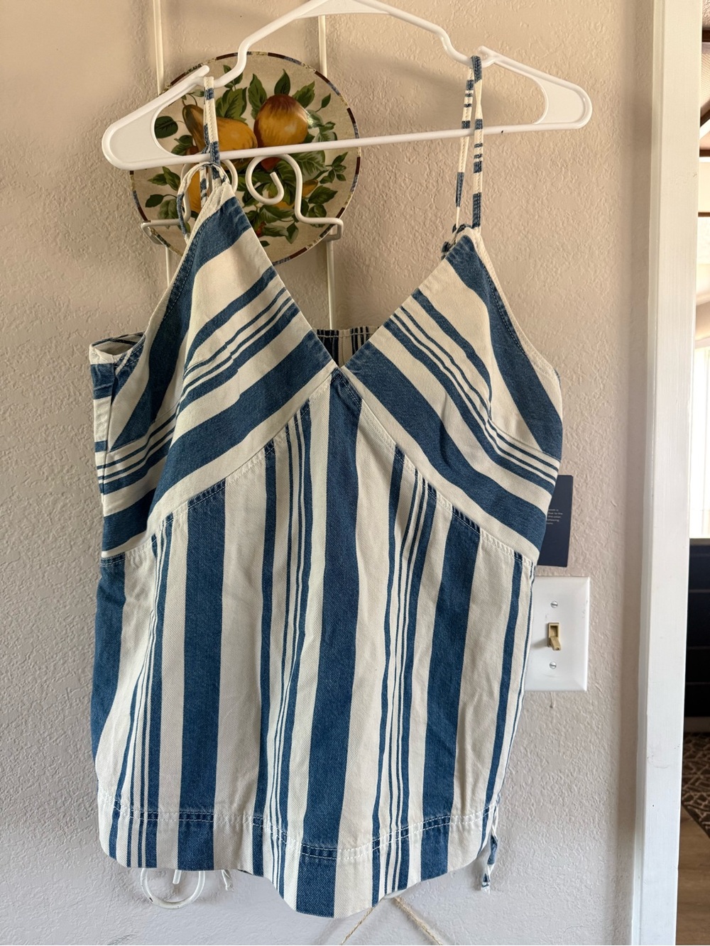 Universal Thread - Blue and Cream Striped Spaghetti Strap Tank